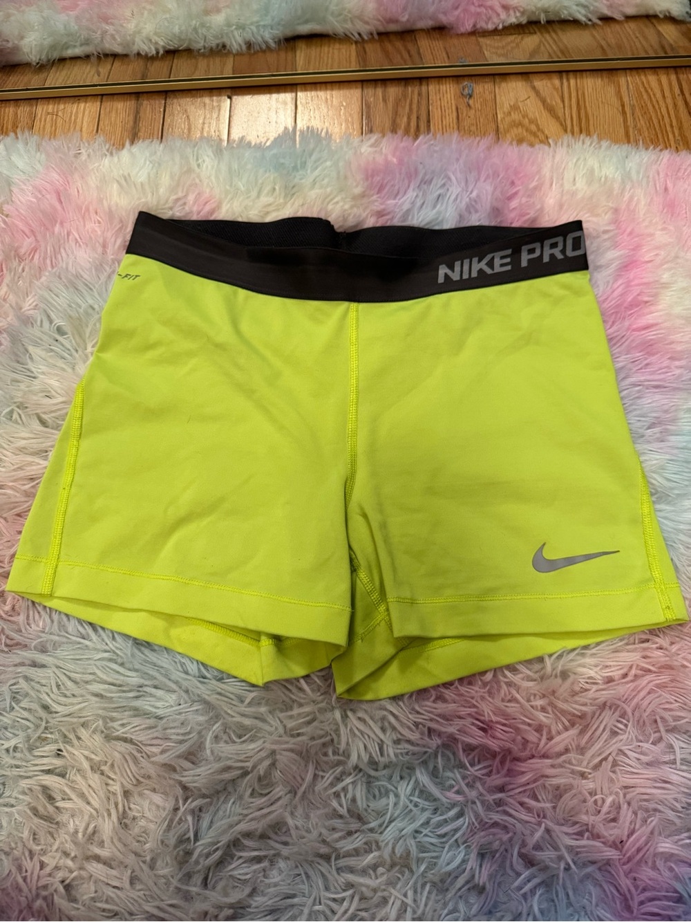 Neon Yellow Nike Pro Shorts Large